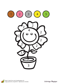 dessin a colorier d un coloriage magique maternelle une fleur en pot hugolescargot com coloriages magiques educatif harliken