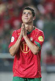 espn fc cristiano ronaldo becomes the first men's player in history to play in five european championships. Lisbon Portugal July 4 Cristiano Ronaldo Of Portugal Praying For A Goal During The Uefa Euro 2004 Final Match Ronaldo Ronaldo Free Kick Cristiano Ronaldo