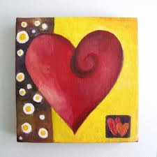 Original Painting Modern Art Heart 5x5 Oil On Canvas By Njoyart 38 00 Simple Canvas Paintings Canvas Painting Diy Mini Canvas Art