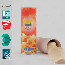 Potato Chips 3d Model With Label Potato Chips Chips Label Image