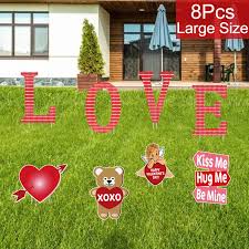 Shop wayfair for outdoor valentine's day decorations to match every style and budget. Partyprops 8 Pcs Valentines Yard Signs With Stakes For Valentine S Day Lawn Yard Outdoor Decorations Valentine S Day Decorations Outdoor Love Letter Yard Sign Buy Online In Cayman Islands At Cayman Desertcart Com