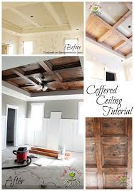 This wood stained coffered ceiling turned out to be very beautiful. Remodelaholic Diy Master Bedroom Wood Coffered Ceiling