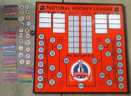 1993 Vtg Nhl Stanley Cup Playoff Bracket Chart Sign Magnetic