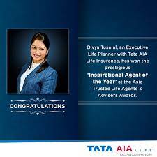 © © all rights reserved. Tata Aia Life A Twitter Divya Tusnial Our Executive Life Planner Won The Inspirational Agent Of The Year Award At Asia Trusted Life Agents Advisers Awards She Also Won The Agent