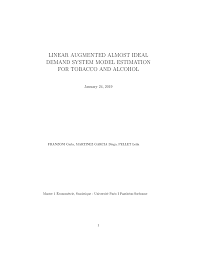 Linear Augmented Almost Ideal Demand System Model Estimation For Tobacco And Alcohol Docsity