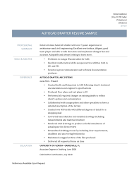 autocad drafter resume sample and job