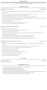 Exceptional skills in developing and implementing product quality programs. Specialist Quality Assurance Resume Sample Mintresume