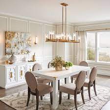 Each brings a unique ambiance to the space. Cleara 14 Light Linear Chandelier Fox Gold Kichler Lighting Linear Chandelier Dining Room Chandelier Modern Dining Chandelier