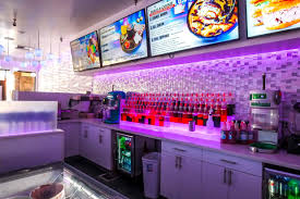 Black Bear Diner Moreno Valley California Julie Khuu Interior Design Snowopolis Montebello Moreno Valley California Dessert Shop Fun Interior Backlit Shaved I Bakery Design Ice Shop Shop Design