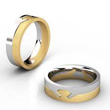 Jigsaw 18ct Yellow And White Interlocking Wedding Ring Mens Wedding Rings Interlocking Ring Wedding Rings