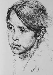 N I Fechin Portrait Drawing Charcoal Art Art