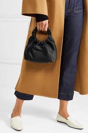 Black Double Circle Small Satin Tote The Row Timeless Accessories Tote Black Satin