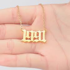 Uv resistant water resistant 22 inch necklace chain that fits great on anyone. Boyfriend Girlfriend Birthday Gift Gold Color Personalized Numbers Choker Necklace Stainless Steel Custom Birth Year Necklace Buy Year Necklace Birth Year Necklace Custom Year Necklace Product On Alibaba Com
