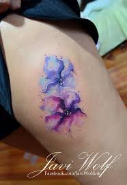 Watercolor Tattoos By Javi Wolf Tattoos Watercolor Tattoo Flower Violet Tattoo