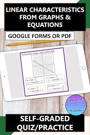 Linear Characteristics From Graphs And Equations Google Forms Practice Quiz In 2020 High School Math Activities Google Forms Teaching Algebra