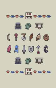 The Legend Of Zelda Link S Awakening 8 Bit Inventory Iphone Mobile Wallpaper Legend Of Zelda Awakening Art Zelda Art