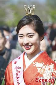 Japan Sakura Princess marks festival in #Wuxi A Japanese Sakura Princess  wearing kimono poses for a photo during a cherry blossom festival in #Wuxi  City, East China's #Jiangsu Province, March 28, 2017.