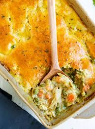 When i told my husband i wanted to make pot pie with some leftover roasted chicken, he was expecting the usual two crust pot pie. Bisquick Chicken Pot Pie Crock Pot Instant Pot Friendly The Cozy Cook