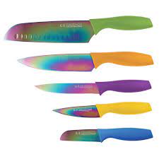 Knives That Are Way Too Cool To Spend All Their Time Sitting In A Block Knife Set Kitchen Cutlery Set Rainbow Knife Set