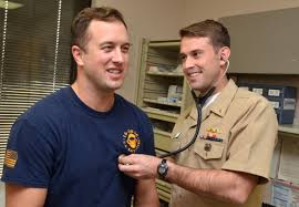 Lt Blair Townsend An Undersea Medical Officer Checks The Heart Rhythm Of Fire Control Technician 1st Class Nicholas Me Men S Health Month Mens Health Health