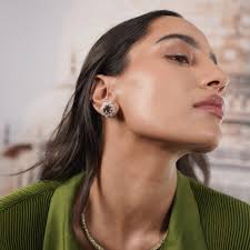 Florence Gold Ruby Yellow Sapphire Smoky Quartz and Diamond Ear Studs