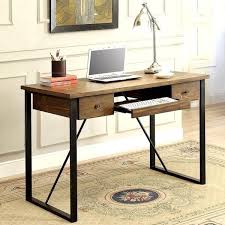 Schevron Mid Century Industrial Rustic Design Home Office Computer Writing Desk With Keyboard Drawer 4 Rustic Home Offices Rustic Computer Desk Rustic Design