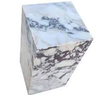 Calacatta Viola Marble Cube Design End/Side Table, Nightstand Polished