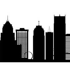 Detroit Skyline Printable Detroit Black White Wall Art Detroit Poster Cityscape Digital Print Detroit Skyline White Wall Art Digital Prints