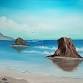 Bob Ross Wet-on-Wet Oil Painting: Still Shore