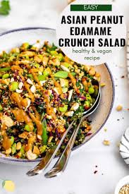 Asian Inspired Edamame Peanut Crunch Salad Eat With Clarity Recipe In 2020 Edamame Edamame Salad Healthy Lunch