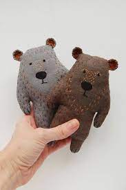 6 Stuffed Bear Plush Teddy Bear Embroidered Etsy Baby Soft Toys Sewing Stuffed Animals Bear Toy