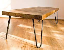 Metal frame and sturdy pine wood provide maximum stability. Tables Rustic Vintage Industrial Solid Wood Coffee Table Black Metal Hairpin Legs Dark Coffee Tables