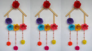 Each hanger uses 13 sticks and a pipe cleaner. Diy Ice Cream Stick Crafts How To Make Wall Hanging With Ice Cream Stick Popsicle Stick Youtube