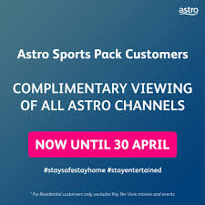 ( free channel ) astro arena astro go. Astro On Twitter We Are Pleased To Offer More Content Choices For Our Sports Pack Customers With Complimentary Viewing Of All Astro Channels From Now To 30 April 2020 Https T Co 9ggxsssaqu