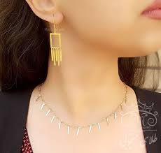 گردنبند و گوشواره پولکی رشته ای Jewellery And Watches Drop Earrings Earrings
