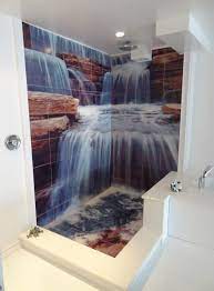 Waterfall Shower Tile Murals Tile By Design Bathroom Mural Bathroom Tile Mural Custom Tile Mural