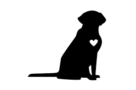 Download Labrador Silhouette In Black With A White Heart On His Chest Svg Cut File By Creative Fabrica Crafts Creative Fabrica