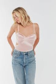 Urban Outfitters Out From Under Cut It Out Satin Bustier Bodysuit Pin On Products