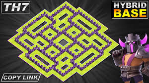 The town hall upgrade till the 7th level costs 1,200,000 gold coins and will take 6 days. New Best Th7 Base Defense With Copy Link Town Hall 7 Hybrid Farming Base Design Clash Of Clans Youtube