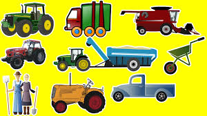 Farm Vehicles For Children Kids Learning Video Tractor Loader Harvester Pickup Van Farmers Kids Learning Videos Learning Colors Kids Songs