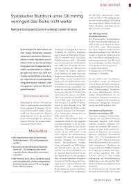 Die ursachen für bluthochdruck sind vielfältig: Systolischer Blutdruck Unter 120 Mmhg Verringert Das Risiko Nicht Weiter Rosenfluh Ch