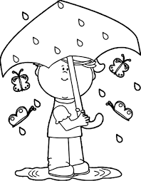 Nice Girl In Spring Rain Coloring Page Coloring Pages Moon Coloring Pages Nemo Coloring Pages