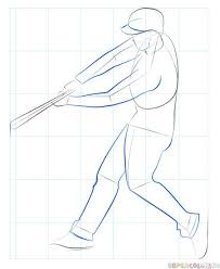 How To Draw A Baseball Player Hitting The Ball Step By Step Drawing Tutorials For Kids And Be Drawing Tutorial Drawing Tutorials For Kids Step By Step Drawing