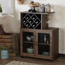 Furniture Of America Ari Reclaimed Oak Mobile Mini Bar With Wine Rack Hfw 1979c25 The Home Depot In 2020 Furniture Of America Mini Bar Furniture