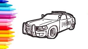 Coloring for girls and boys. Police Car Coloring Pages How To Draw A Police Car Drawing For Kids Youtube