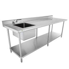 Regency 30 X 96 16 Gauge Stainless Steel Work Table With Sink Stainless Steel Work Table Stainless Steel Table Steel Table