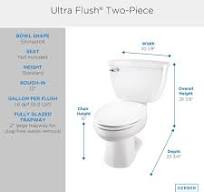 Ultra Flush® 1.6 gpf 12" Rough-In Two-Piece Elongated Toilet