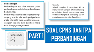 Bahas Tuntas Soal Cpns Tpa Stan Perbandingan Senilai Youtube