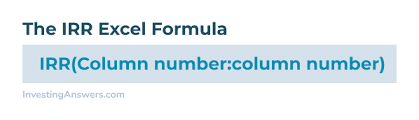 Keep the first value of the initial investment as a negative number and the ending value as a positive number. How To Calculate Irr In Excel Financial Calculator