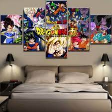 Customize your dragon ball poster with hundreds of different frame options, and get the exact look that you want for your wall! 5 Pieces Dragon Ball Z Themes Canvas Wall Art Dbz Shop